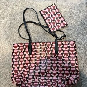 Kate Spade Fox Tote and Wristlet Combo